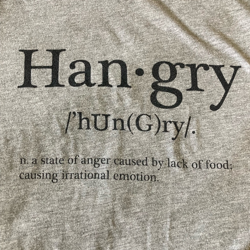 Hangry Tee by ASOS   Extra Long. Gray